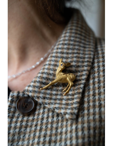 HERMES Vintage Fawn Pin